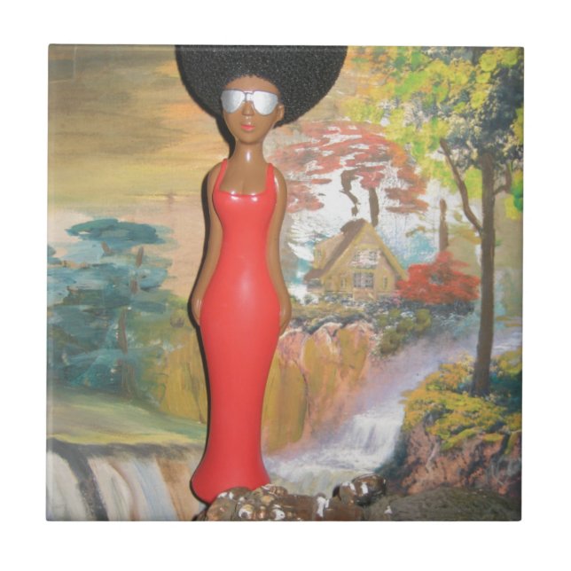 Carreau Afro Glam : Une beauté intemporelle (Devant)