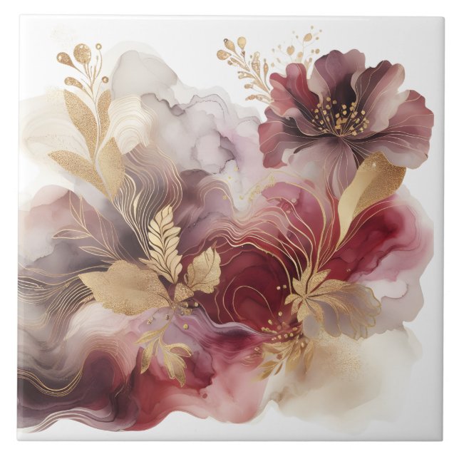 Carreau Agate floral de Parties scintillant de Bourgogne e (Devant)