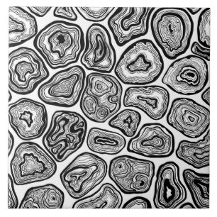 Carreau Agate les tranches en noir et blanc