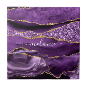 Carreau Agate Purple Gold Parties scintillant Nom personna