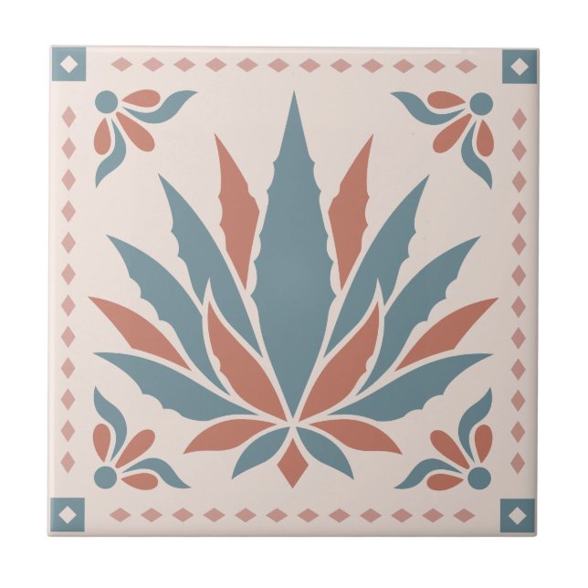 Carreau Agave - Southwest Folk Pattern (Devant)