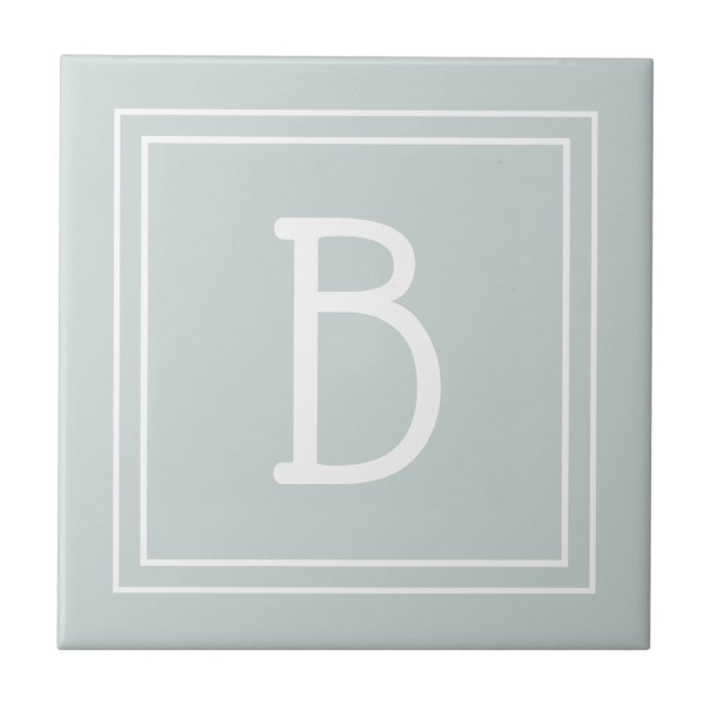 Carreau Agritourisme moderne Monogramme Vert & Blanc Initi (Devant)