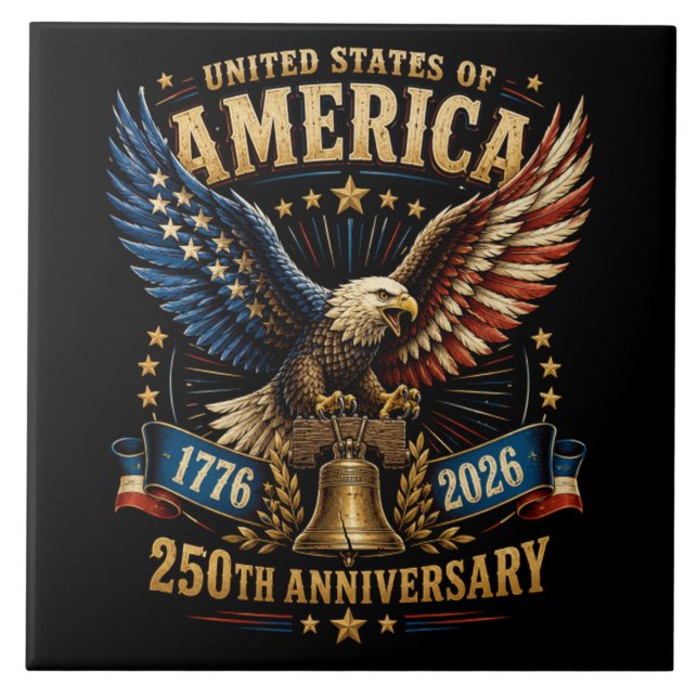 Carreau Aigle du 250e anniversaire des États-Unis d'Amériq (Devant)