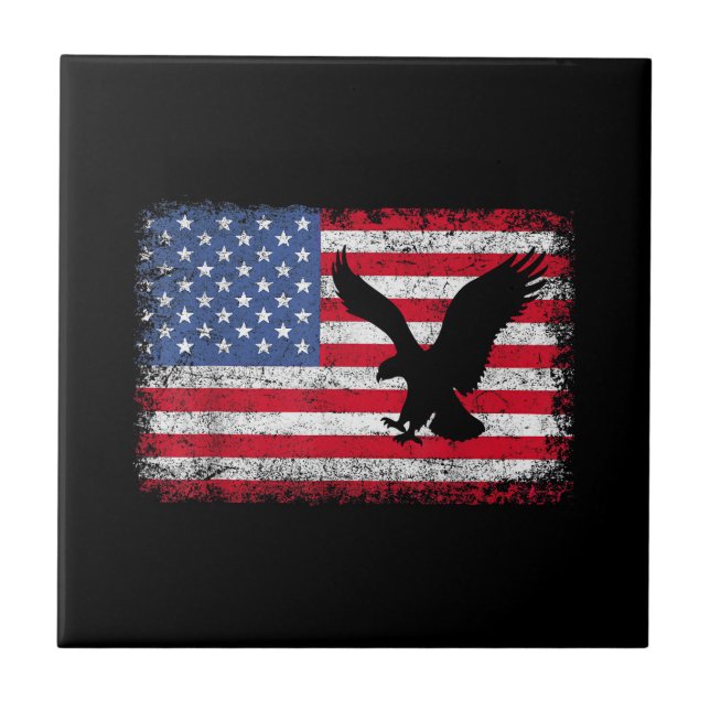 Carreau Aigle du drapeau américain USA (Devant)