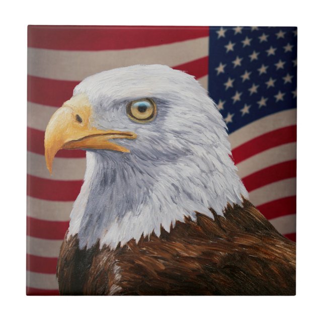Carreau Aigle et drapeau américains (Devant)