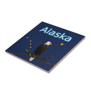 Carreau Aigle Et Drapeau De L'Alaska