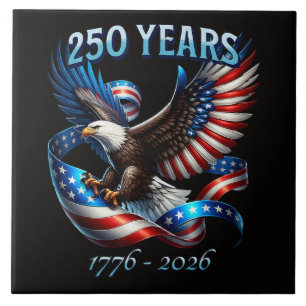 Carreau Aigle et drapeau patriotiques 250 ans 1776-2026