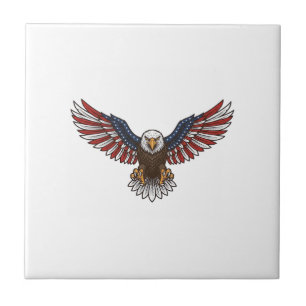 Carreau Aigle patriotique gravure vintage vecteur concepti