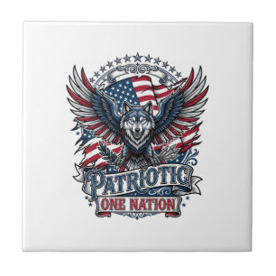 Carreau Aigle Patriotique Loup Hybride Animal Hybride Patr