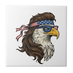 Carreau Aigle patriotique Mullet Gravure vintage vecteur D