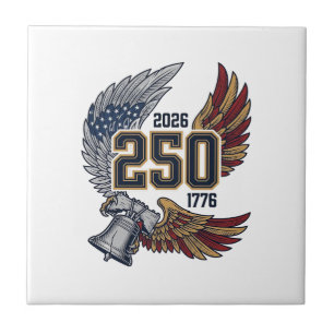 Carreau Ailes d'aigle Amérique 250 2026 Dessin patriotique