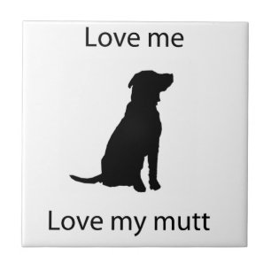 Carreau Aimez-moi amour mon chien