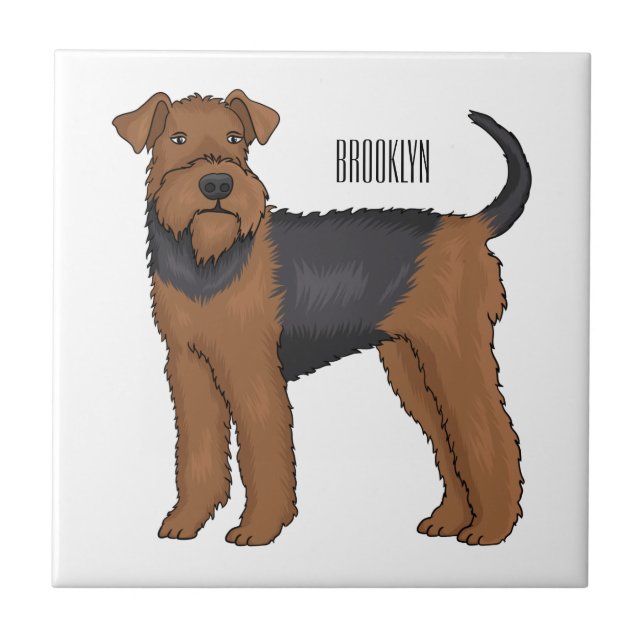 Carreau Airedale terrier dog cartoon (Devant)