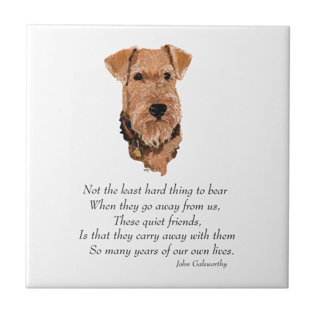 Carreau Airedale, Welsh, Lakeland Terrier Souvenir (Devant)