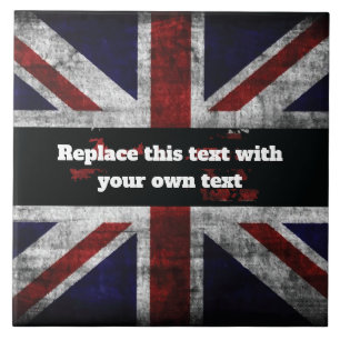 Carreau Ajouter du texte sur le drapeau anglais Jeu d'orei