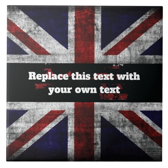 Carreau Ajouter du texte sur le drapeau anglais Jeu d'orei (Devant)
