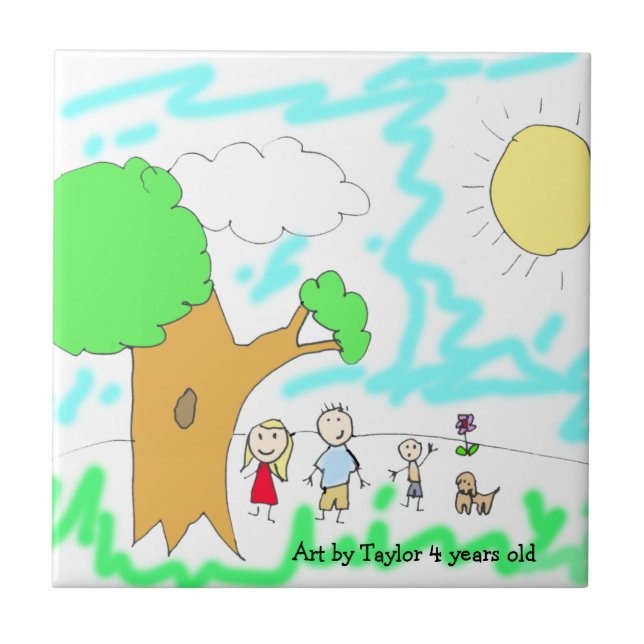 Carreau Ajouter l'oeuvre de votre enfant à cette oeuvre (Devant)