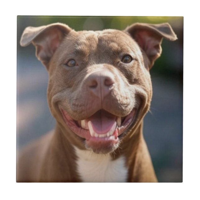 Carreau Ajouter une Personnaliser photo Pit Bull (Devant)