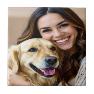 Carreau Ajouter une photo de Golden Retriever Personnalise