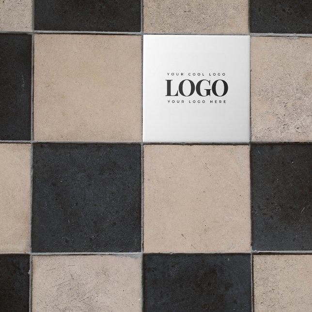 Carreau Ajouter votre logo commercial Rectangle Simple Min (Créateur téléchargé)