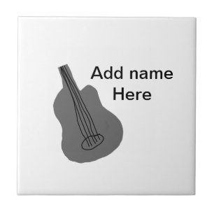 Carreau Ajouter votre nom texte brun acoustique guitare éd
