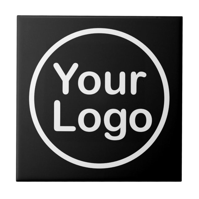 Carreau Ajouter votre propre logo | Arrière - plan noir (Devant)