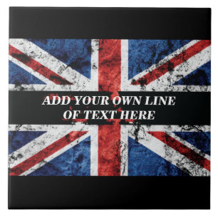 Carreau Ajouter votre texte sur le drapeau anglais Jeu d'o