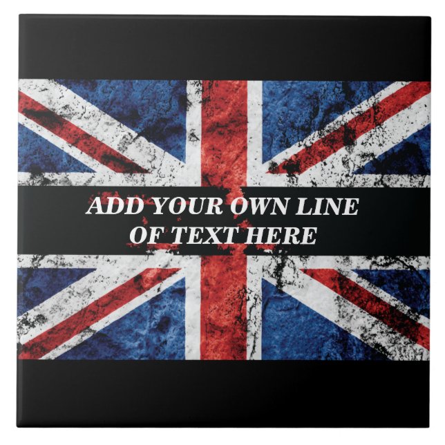 Carreau Ajouter votre texte sur le drapeau anglais Jeu d'o (Devant)