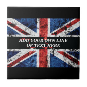 Carreau Ajouter votre texte sur le drapeau anglais Jeu d'o