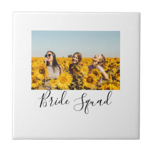 Carreau Ajoutez votre nom photo bridesmaid squad marié par