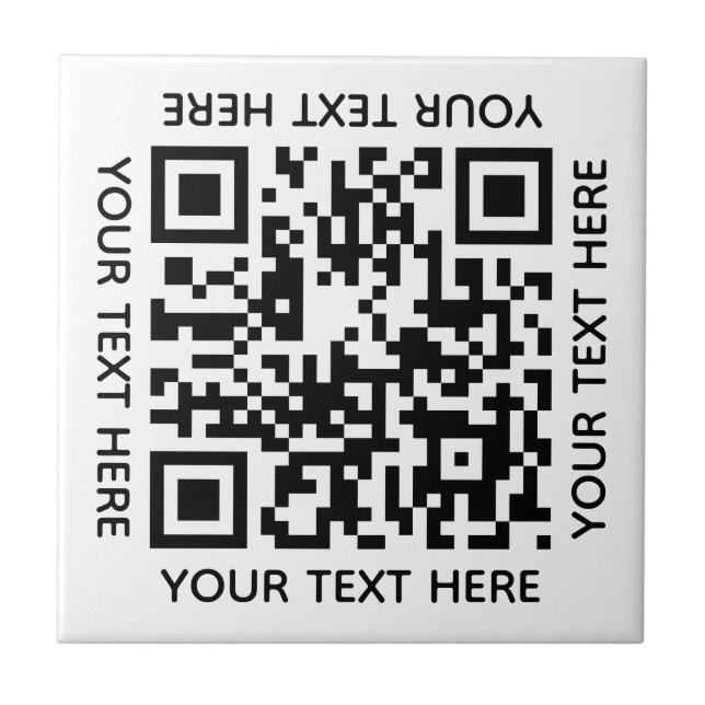 Carreau Ajoutez votre propre QR Code text Scan Minimal Sim (Devant)