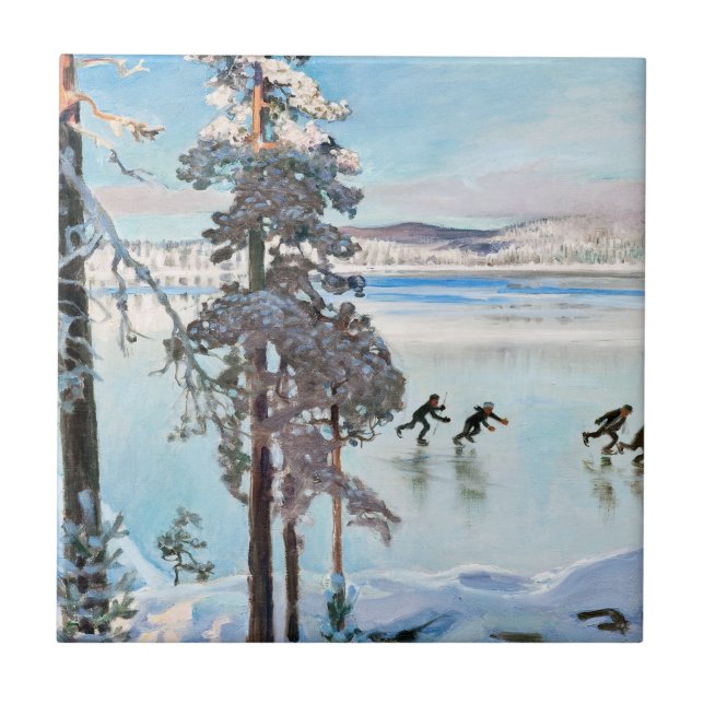 Carreau Akseli Gallen-Kallela - Skaters near Kalela Shore (Devant)