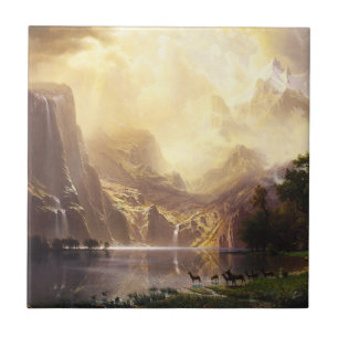 Carreau Albert Bierstadt dans la tuile de montagnes