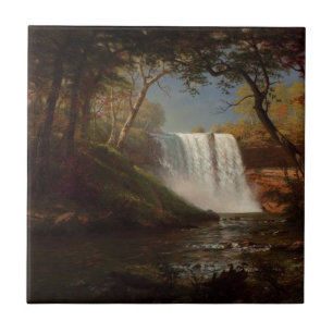 Carreau Albert Bierstadt Peinture Forêt Cascade Destiny
