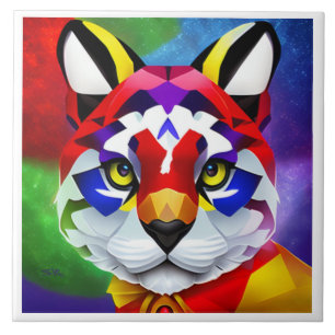 Carreau Alexandre's Cat grande tuile blanche