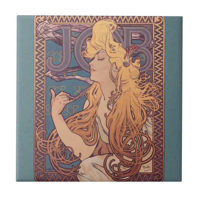 Carreau Alfonse Mucha Job Art Nouveau femme (Devant)