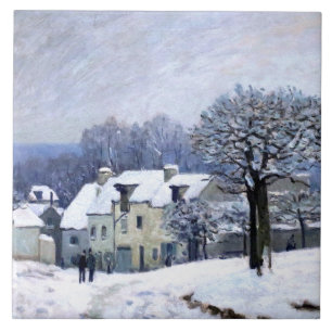 Carreau Alfred Sisley Place du Chenil à Marly, neige