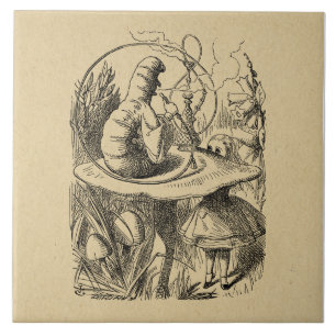 Carreau Alice au pays des merveilles Alice avec la chenill