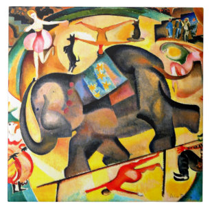 Carreau Alice Bailly - L'éléphant, peinture d'art,