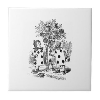 Carreau Alice dans des cartes/roses du pays des merveilles