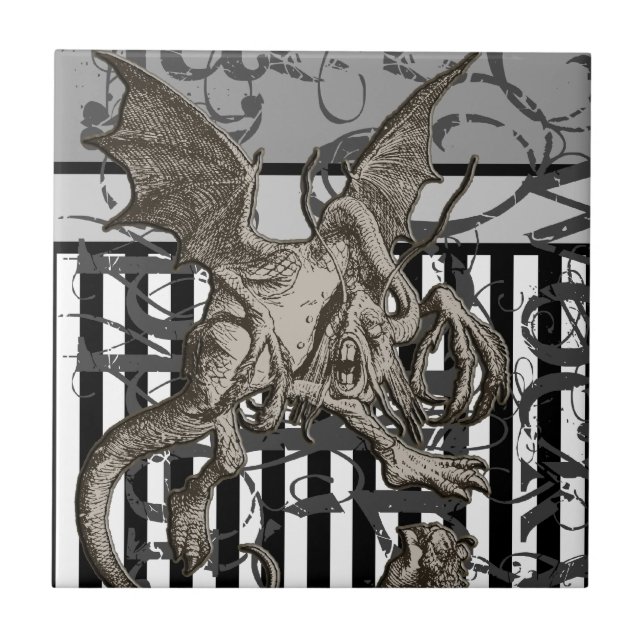 Carreau Alice dans la grunge de Jabberwocky du pays des (Devant)