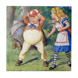 Carreau Alice et un Tweedledum fâché au pays des