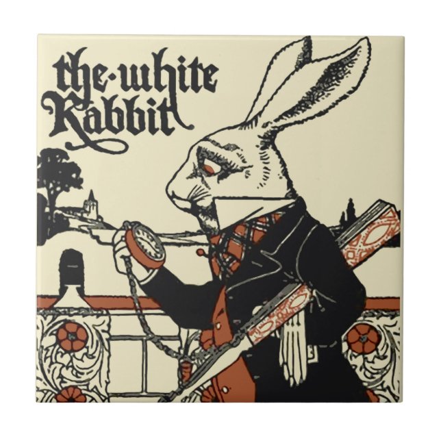 Carreau Alice Lapin Blanc Classique Wonderland  (Devant)