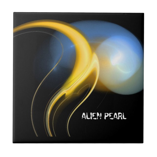 Carreau ALIEN PEARL Yellow Blue Fractals (Devant)
