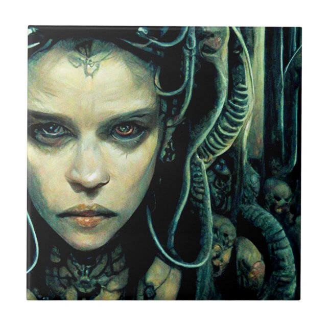 Carreau Alien Tech Girl Science Fiction (Devant)