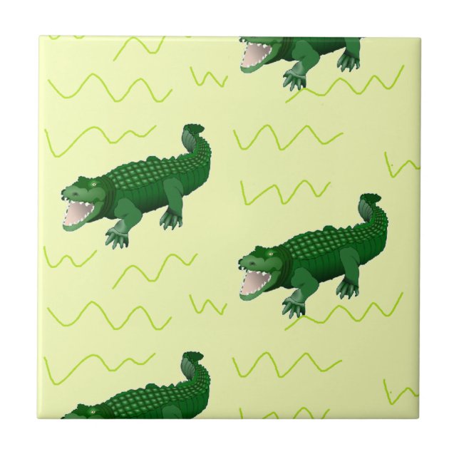 Carreau Alligator sur jaune (Devant)