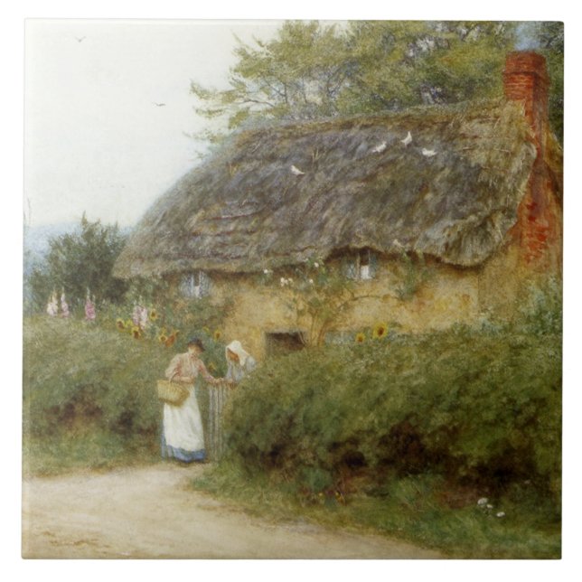 Carreau Allingham Un chalet avec des tournesols à Peaslake (Devant)