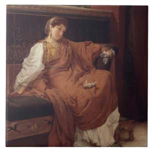 Carreau Alma-Tadema   Lesbia pleurant au-dessus d'un