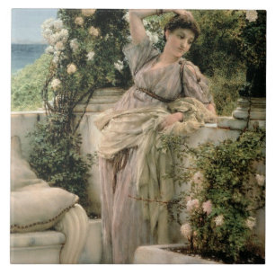 Carreau Alma-Tadema rose de mille de "de tous les roses,