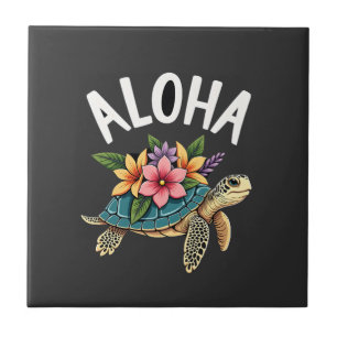 Carreau Aloha Hawaii Chemise Hawaïenne Tortue Hibiscus Enf